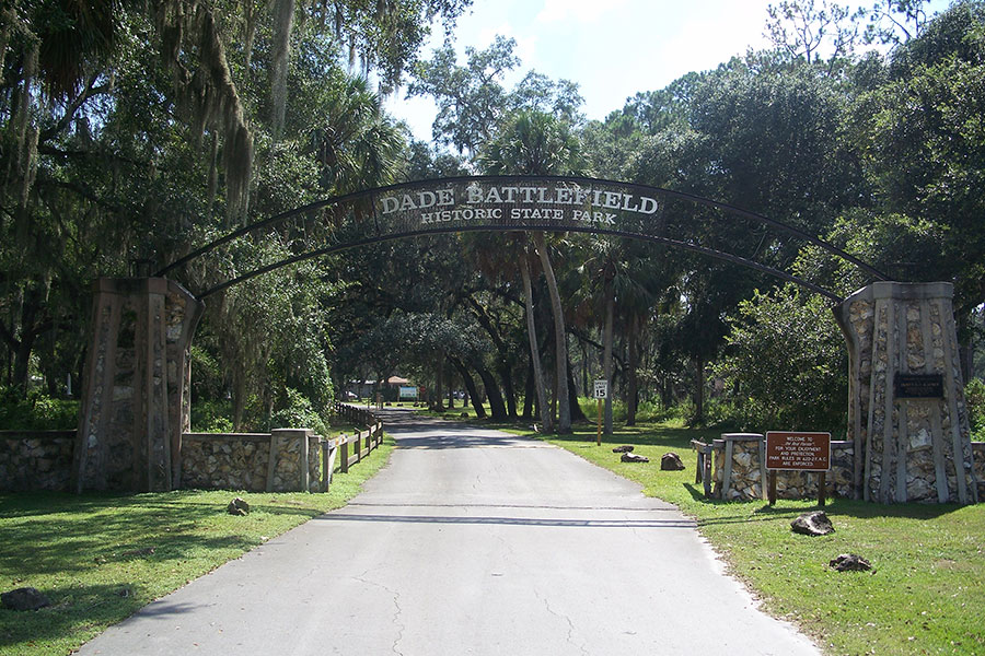 Dade Battlefield Historic Park entrance